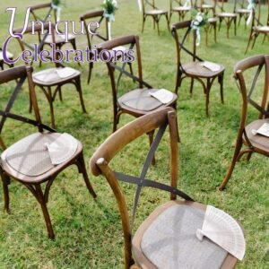 Unique Celebrations Wooden Crossed back chiavari chairs for wedding or event